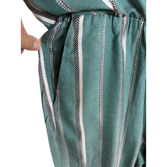 MAJE Jumpsuit Size 34 /XS Cap Sleeve Long Pant Pockets Textured Cotton V Neck Ca - Picture 6 of 11